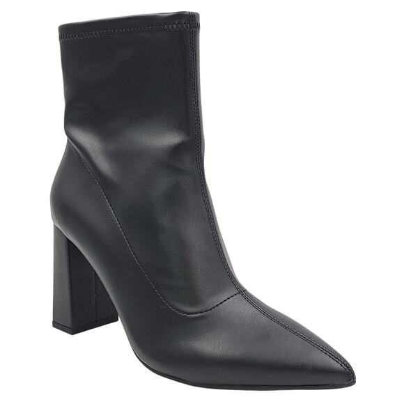 Wild Pair Women Iloise Pointed Toe Ankle Booties Size US 8M Black Smooth - Picture 1 of 6